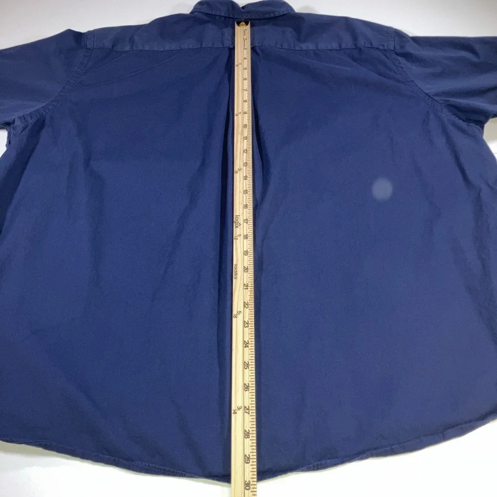 Polo Ralph Lauren Shirt Mens 2XB Navy Blue Featherweight Twill Button Down